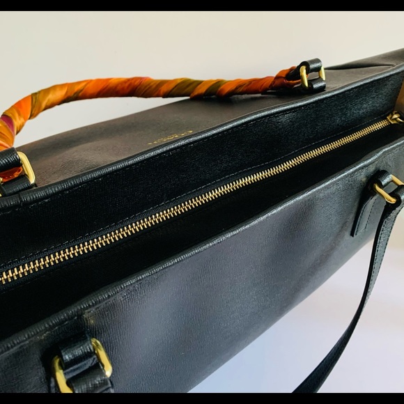 Authentic black large Coach leather tote - Picture 3 of 13